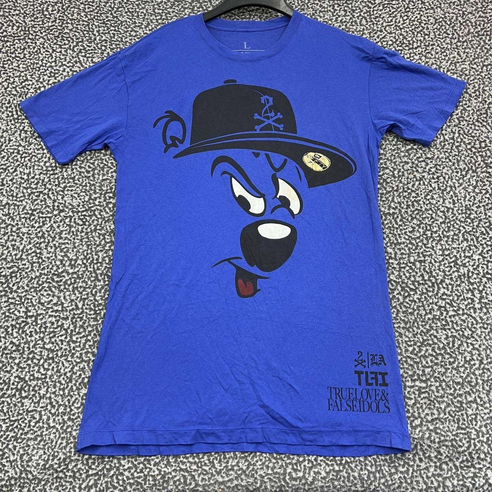 True Love False Idols TLFI Shirt Men Large Blue Short Sleeve Crew Neck Cotton L‎